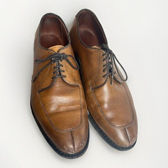 Allen Edmonds Delray Split Toe dress shoes tan walnut brown 7.5 - Picture 1 of 11